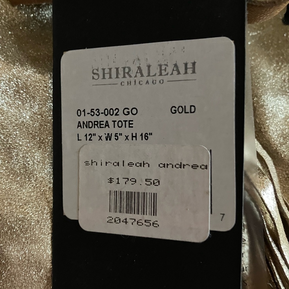 Shiraleah Gold Tote Bag Luxurious Design - Picture 3 of 4